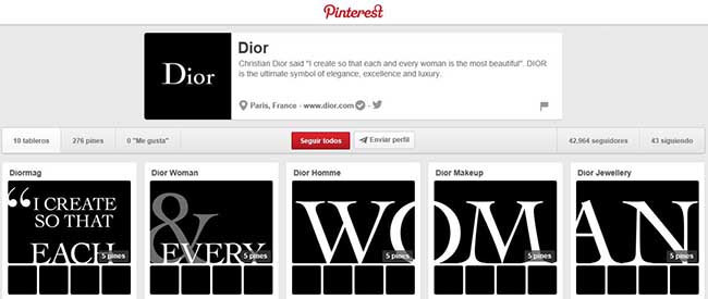 Dior en Pinterest.